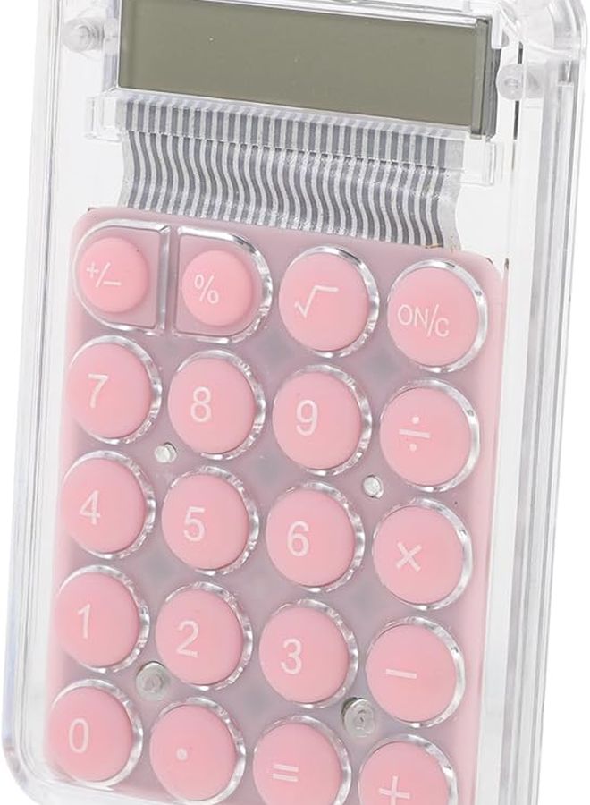 آلة حاسبة كرتونية وردية صغيرة محمولة للاستخدام في المكاتب والمدارس للطلاب، مدمجة وخفيفة الوزن - Image 1